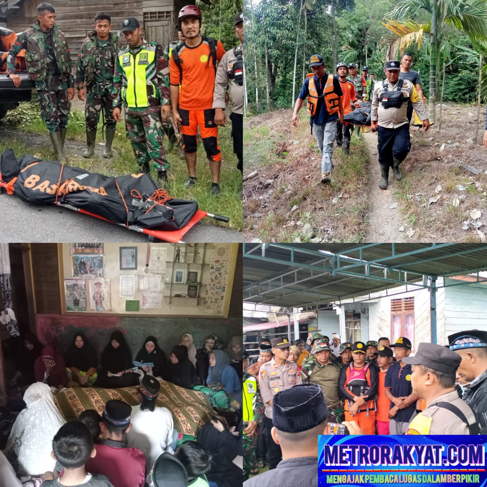 Polisi Bantu Evakuasi Jenazah Korban Yang Hanyut di Aliran Sungai Peusangan