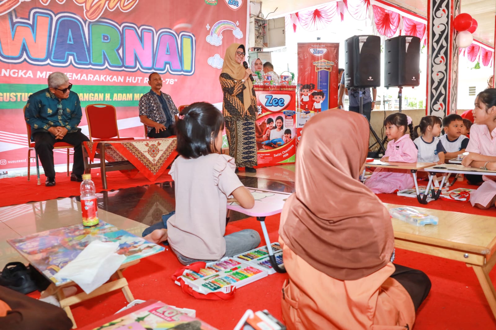 Wali Kota Bersama Ketua Dekranasda Pematang Siantar Hadiri Lomba Mewarnai Semarakkan HUT RI ke-78