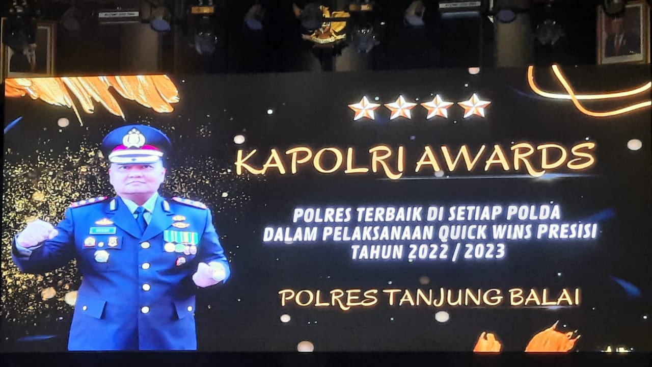 Polres Tanjung Balai Terbaik Kapolri Awards Pelaksanaan Qwick Wins Presisi 2022/2023