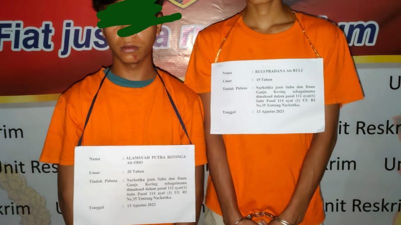 Dua Orang Warga Pangkatan Diringkus Polsek Bilah Hilir Karna Diduga Memiliki Narkoba