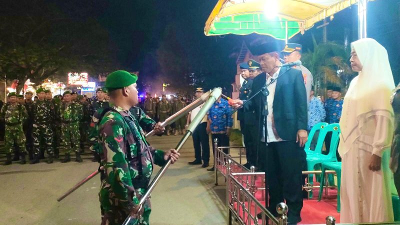 Polres Tanjung Balai Hadiri Kegiatan Pawai Obor HUT RI Ke 78 Tahun 2023