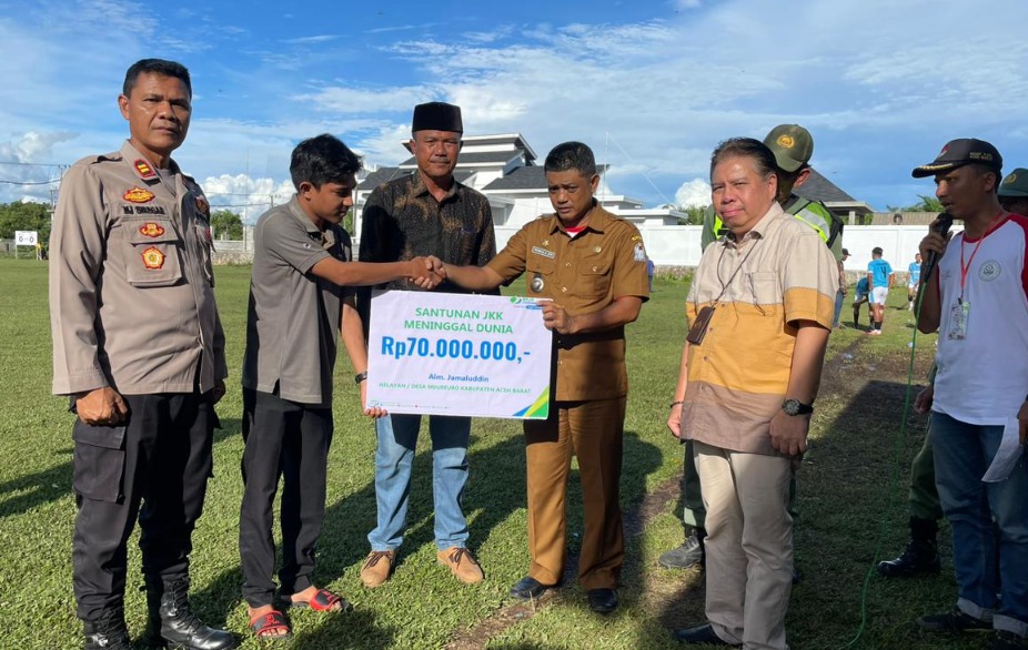 Ditemukan Telah Meninggal Dalam Boat, BPJS Ketenagakerjaan santuni Ahli Waris Nelayan Meureubo