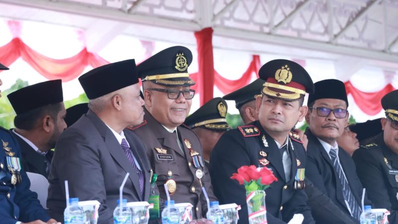 Kapolres Lhokseumawe Hadiri Upacara HUT RI ke -78 di Lapangan Hiraq