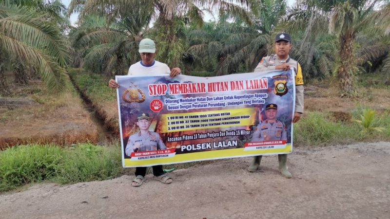 Cegah Kebakaran Hutan, Polsek Lalan Gelar Giat Polisi Sanjo Di Desa Sri Gading Dan Desa Mekar Sari