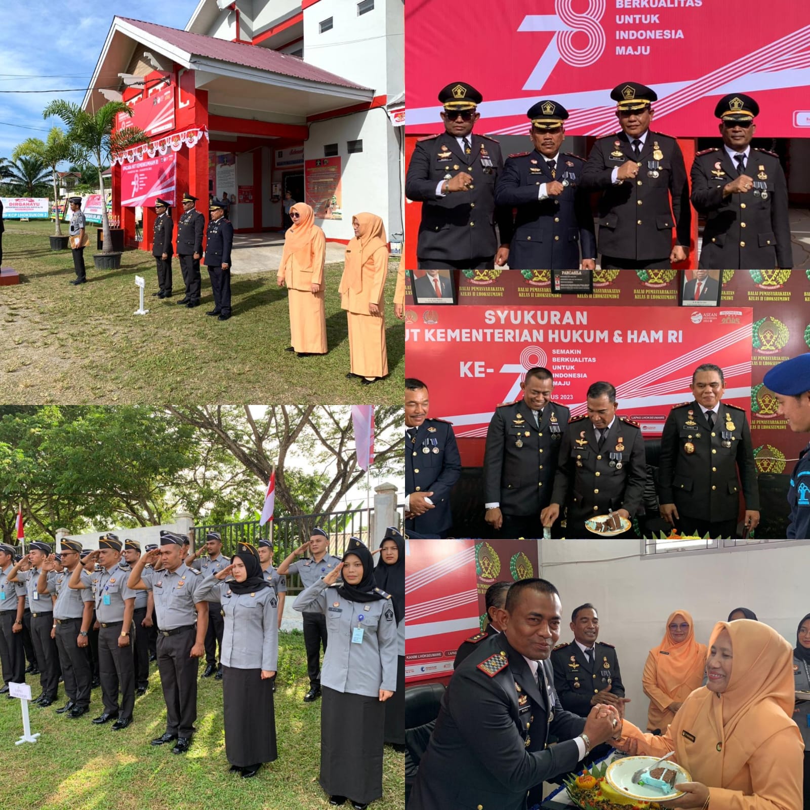 Lapas Lhoksukon Ikuti Upacara Peringatan Hari Kemenkumham RI Ke-78 di Bapas