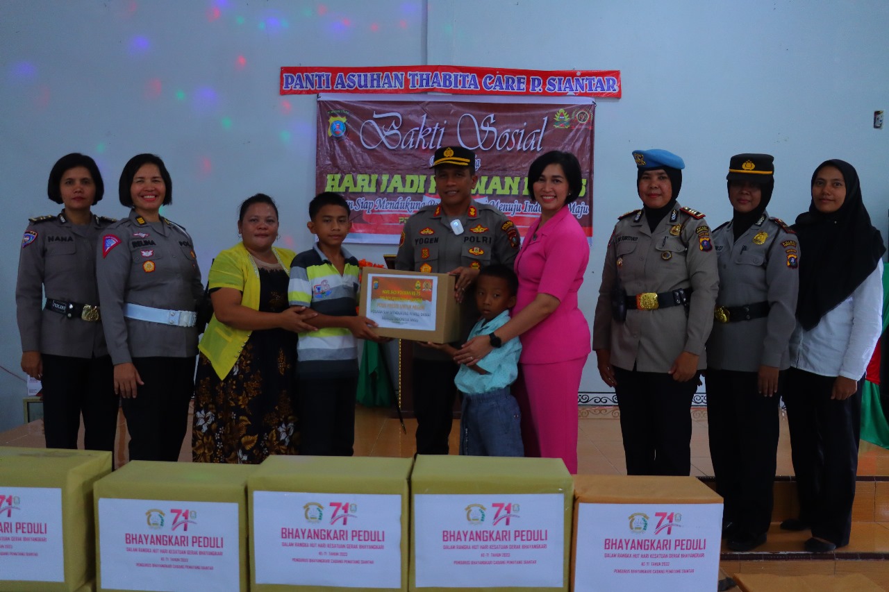 Sambut HUT Polwan KE-75 dan HKGB KE-71, Polwan Polres Pematang Siantar dan Bhayangkari Laksanakan Bhakti Sosial