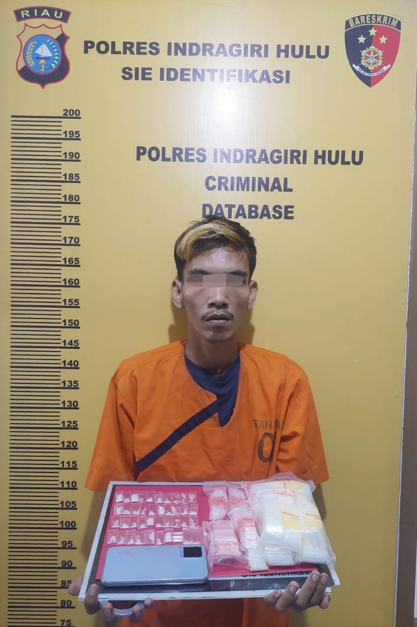 Satres Narkoba Polres Inhu Ungkap Pengedar Sabu, 8,56 Gram Sabu di Amankan