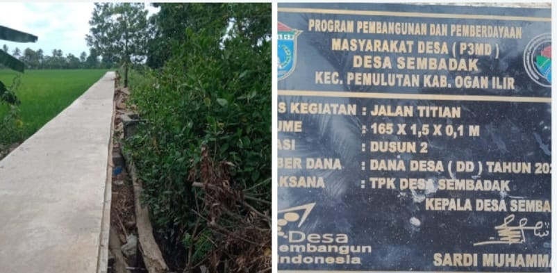 Diduga Penggunaan DD Tahap II Desa Sembadak Tidak Tepat Sasaran, Pekerja Tidak Senang Wartawan Poto Bangunan