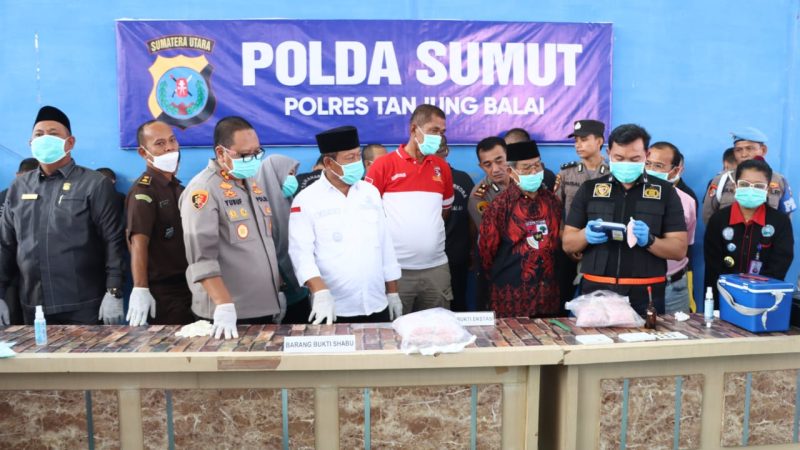 Polres Tanjung Balai Selamatkan 181.979 Jiwa Musnahkan Sabu 16.197,91 gram, Ecstasy 10.000 butir dan Ganja 4,48 gram