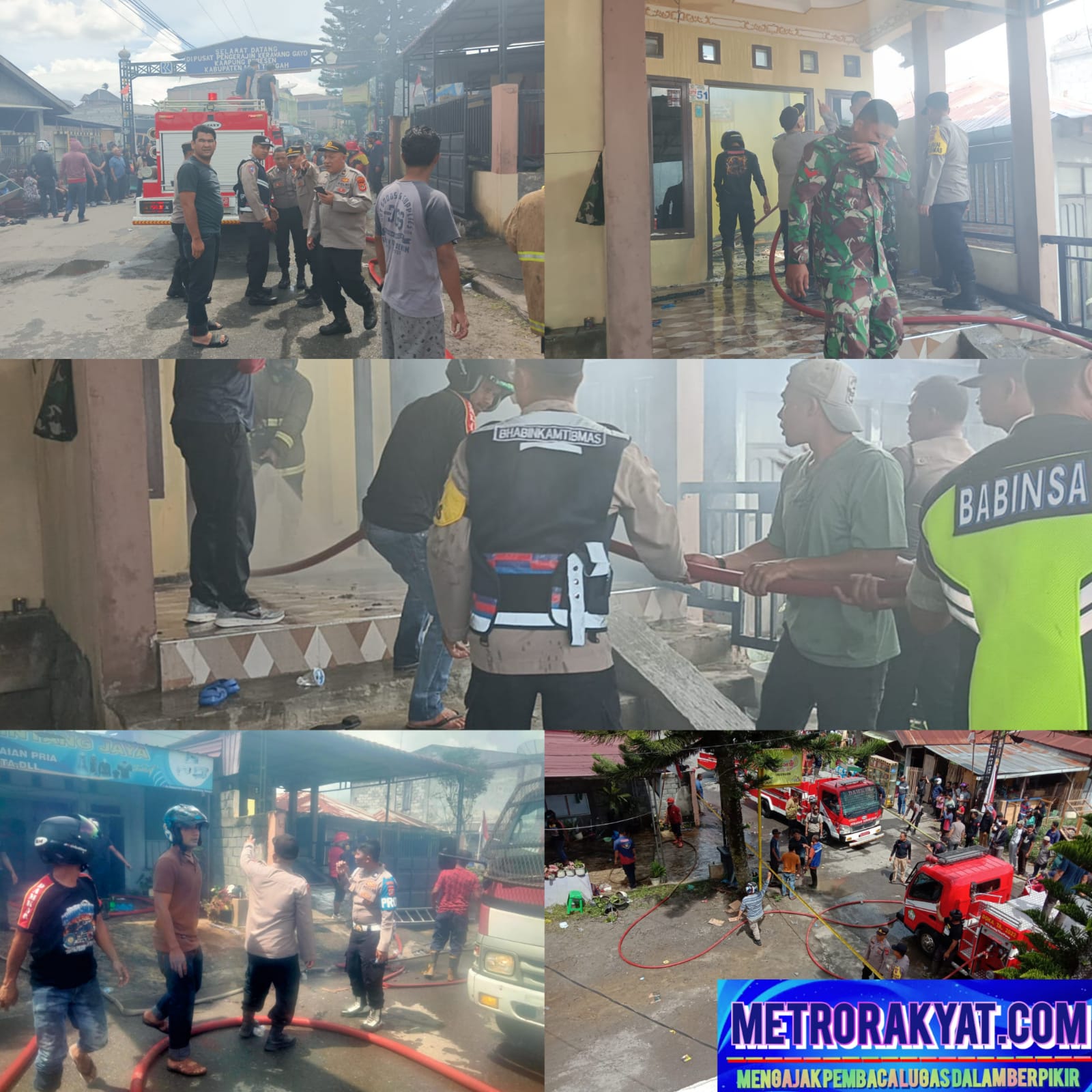 Gercep, Polisi Aceh Tengah Bersama TNI Dan Warga Bantu Padamkan Kebakaran Rumah Di Simpang Empat