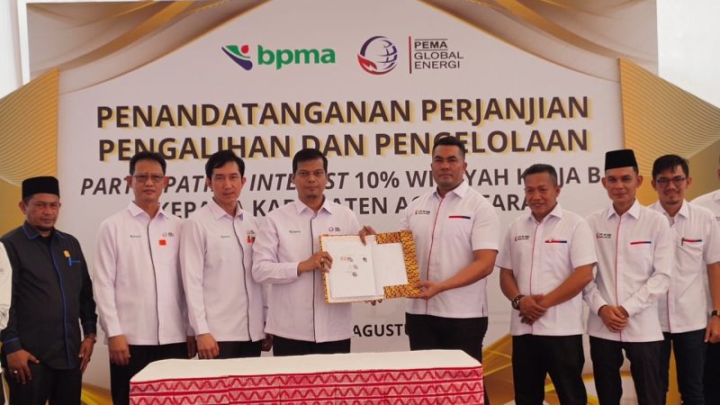 PGE Serahkan 10 Persen Participating Interest WK B kepada Pemerintah Aceh Utara