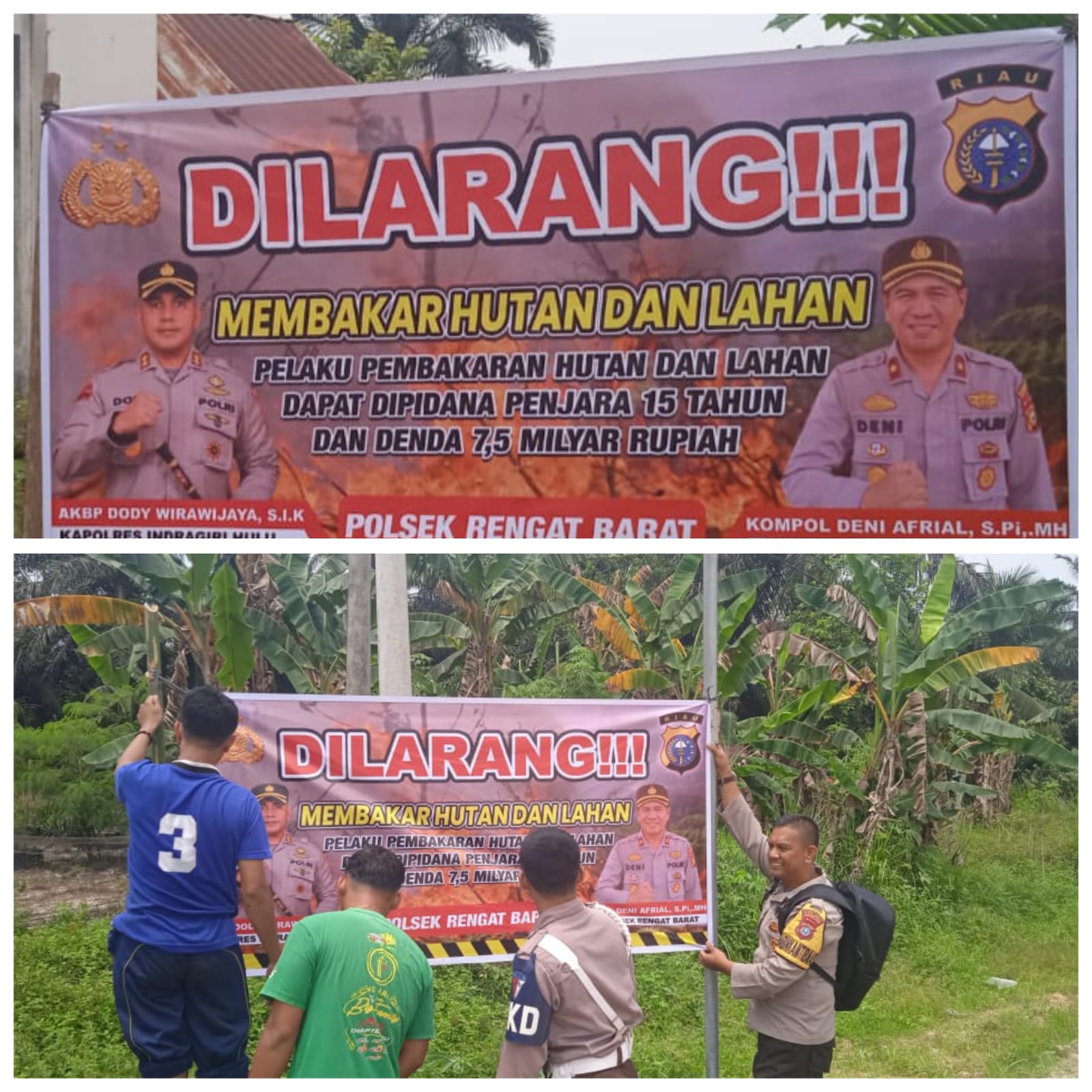 Polres Inhu Himbau Larang Bakar Hutan Lahan Di Musim Kemarau.