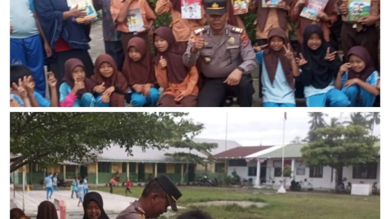 Cerdaskan Anak Bangsa, Polsek Tanjung Beringin Polres Sergai Bagi buku bacaan