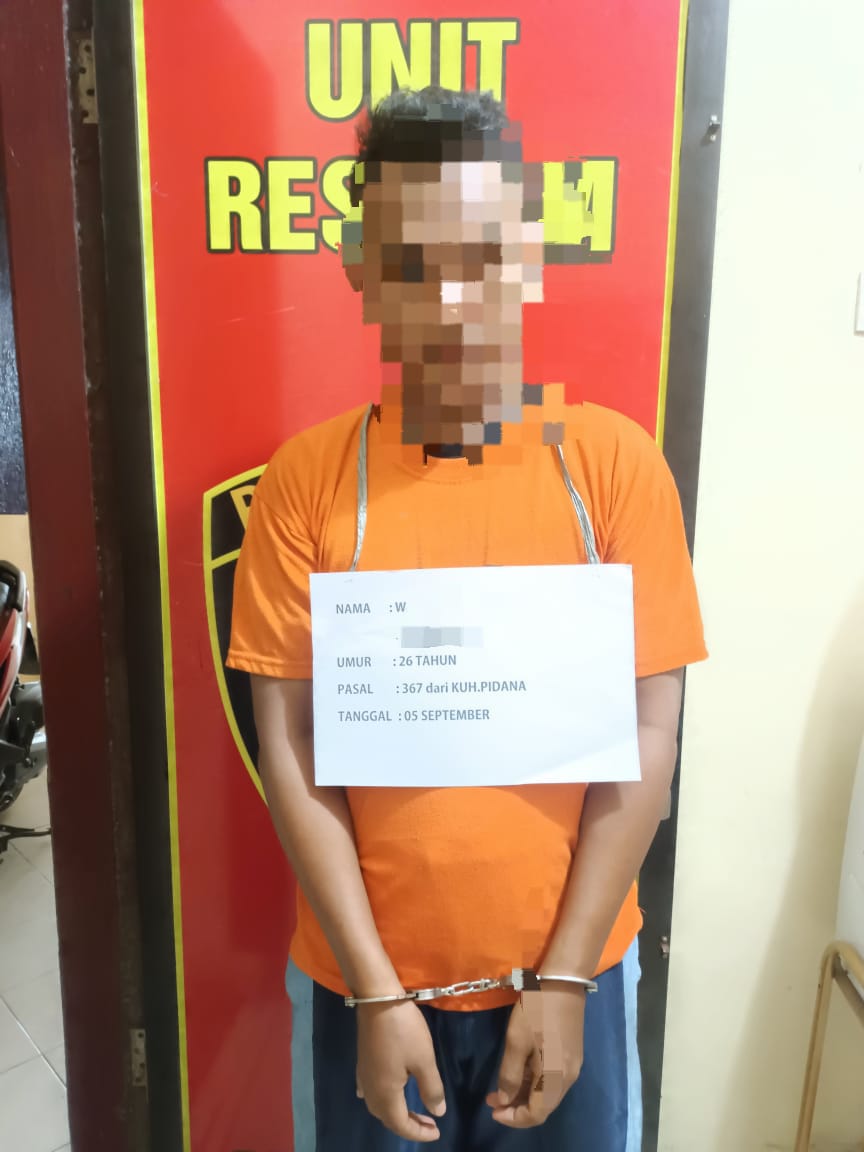 Unit Reskrim Polsek Datuk Bandar Amankan WNP Pencuri TV Milik Ibu Kandungnya
