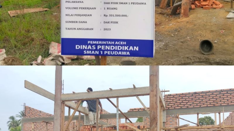 Proyek Swakelola di SMAN 1 Peudawa Diduga Langgar K3, Kepsek Sulit Dijumpai
