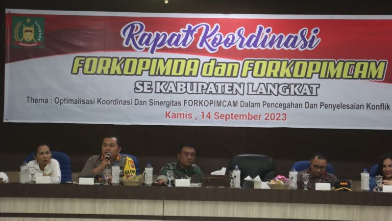 Kapolres Langkat menghadiri Rapat Koordinasi Forkopimda dan Forkopimcam Se-Kabupaten Langkat
