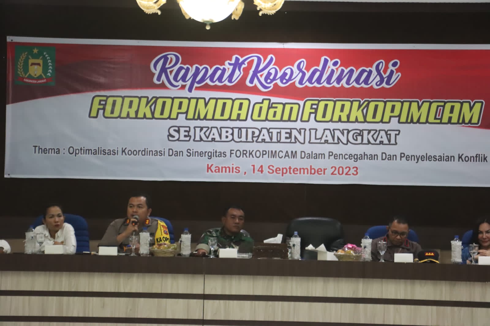 Kapolres Langkat menghadiri Rapat Koordinasi Forkopimda dan Forkopimcam Se-Kabupaten Langkat