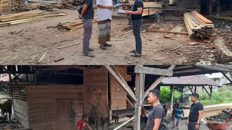 Sawmil ‘Imam & Yunus’ Diduga Tak Kantongi Izin dan Tampung Kayu Ilegal, di Periksa Polres Aceh Tamiang