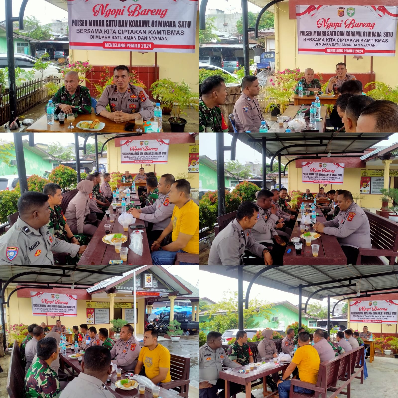 Sinergitas Polri dan TNI, Personel Polsek Muara Satu Ngopi Bersama Anggota Koramil