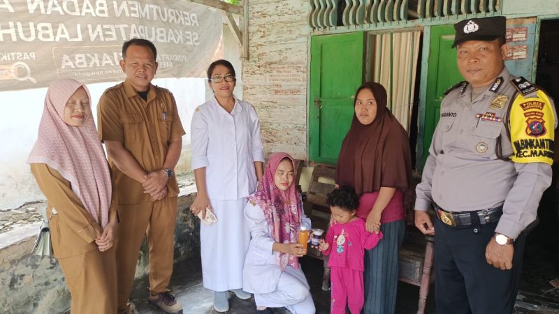 Progam Stunting Polres Labuhanbatu DiLaksanakan Bhabinkamtibmas Polsek Marbau Polres Di Desa Tubiran