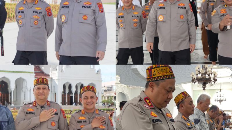 Awali Tugas Di Aceh, Kapolda Aceh Tunaikan Sholat Ashar Di Masjid Raya Baiturrahman