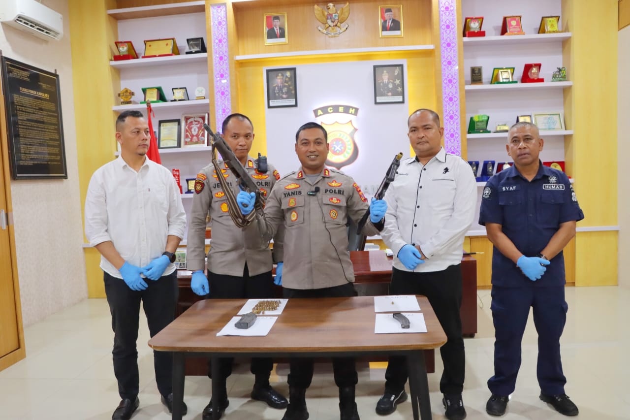 Polres Aceh Tamiang Temukan 2 Pucuk senjata Api