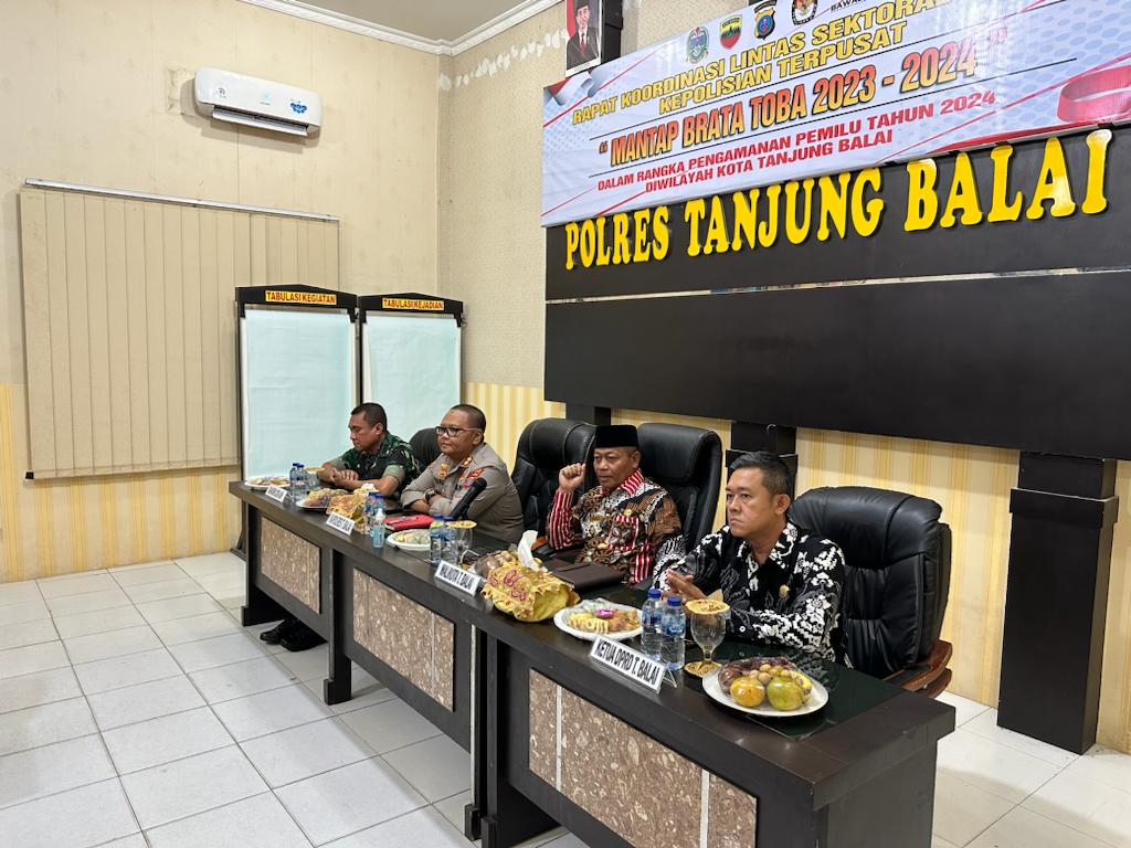 Polres Tanjung Balai Rapat Koordinasi Lintas Sektoral Pengamanan Pemilu 2024