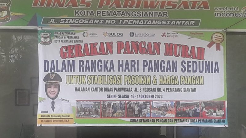 Peringati Hari Pangan Sedunia, Pemko Pematang Siantar Melalui Dinas DKPP Selenggarakan Gerakan Pangan Murah, Berikut Hari dan Waktunya