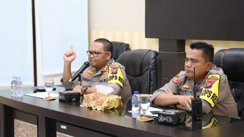 Polres Tanjung Balai Rakor Simulasi Sispamkota Dalam Rangka Pemilu Serentak 2024