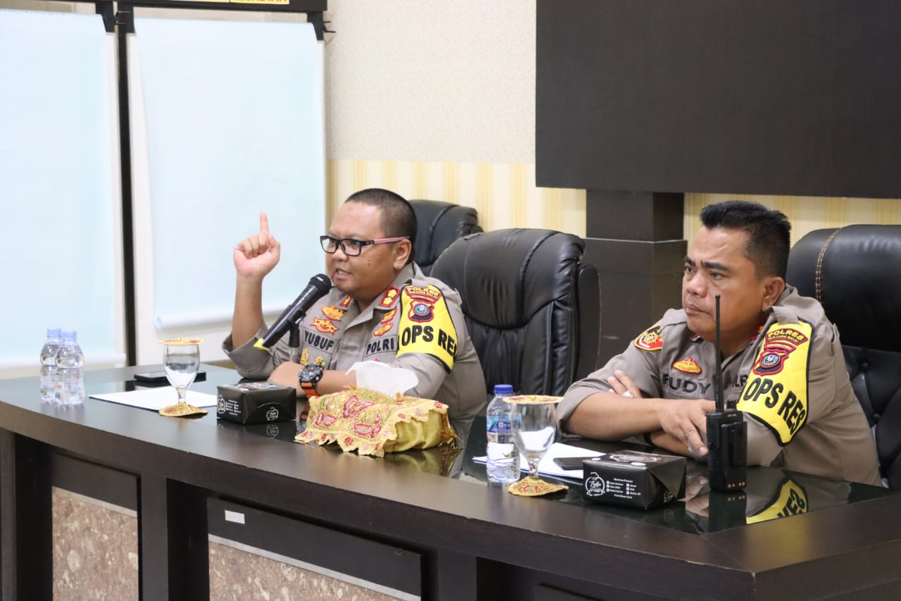 Polres Tanjung Balai Rakor Simulasi Sispamkota Dalam Rangka Pemilu Serentak 2024