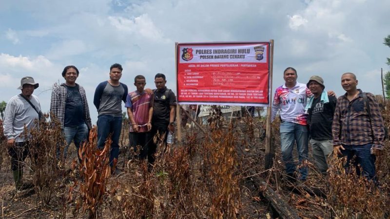Polres Inhu Amankan Pelaku Karhutla di Aur Cina
