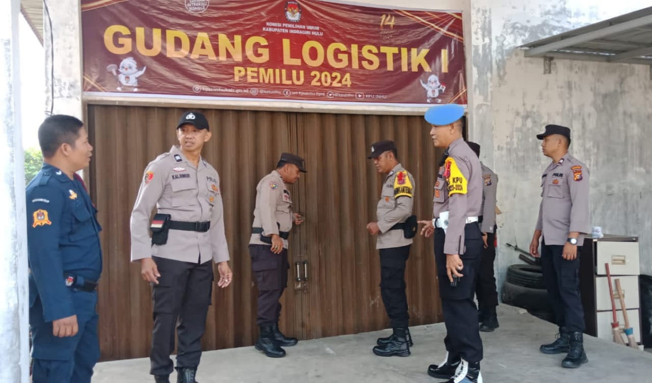 Polres Inhu Siagakan Sejumlah  Personel di KPU, dan Bawaslu