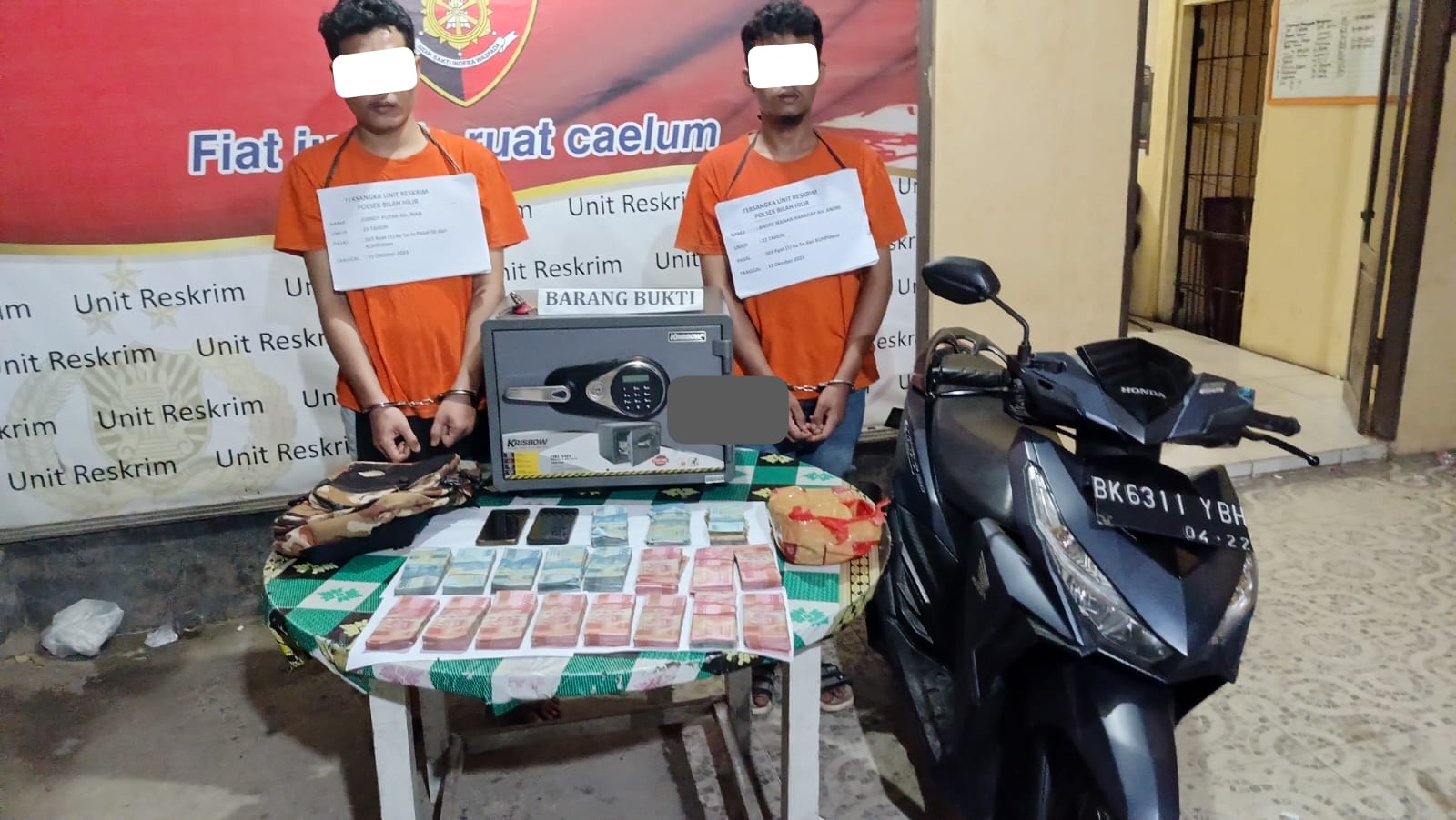 2 Orang Pelaku Pembongkaran Brankas Uang COD Berhasil Diringkus Polres Labuhanbatu