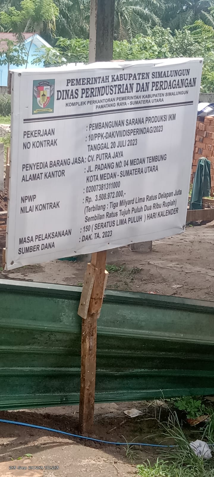 Proyek IKM Disperindag Simalungun Diduga Proyek “Tiban” dan Sarat Kejanggalan
