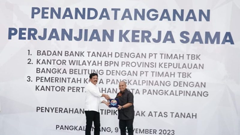 Menteri ATR/BPN, Marsekal TNI (Purn) Hadi Tjahjanto Apresiasi Perjanjian Kerja Sama dengan Pemkot Pangkalpinang