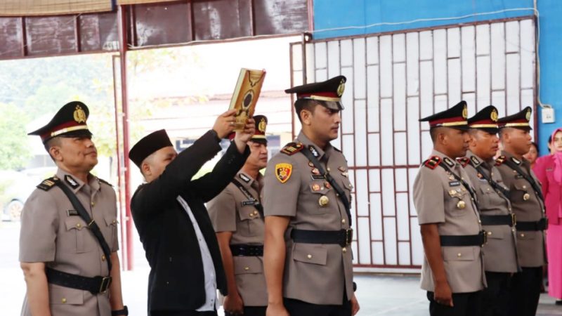 Polres Tanjung Balai Serah Terima Jabatan Kasat Reskrim Dan Para Kapolsek