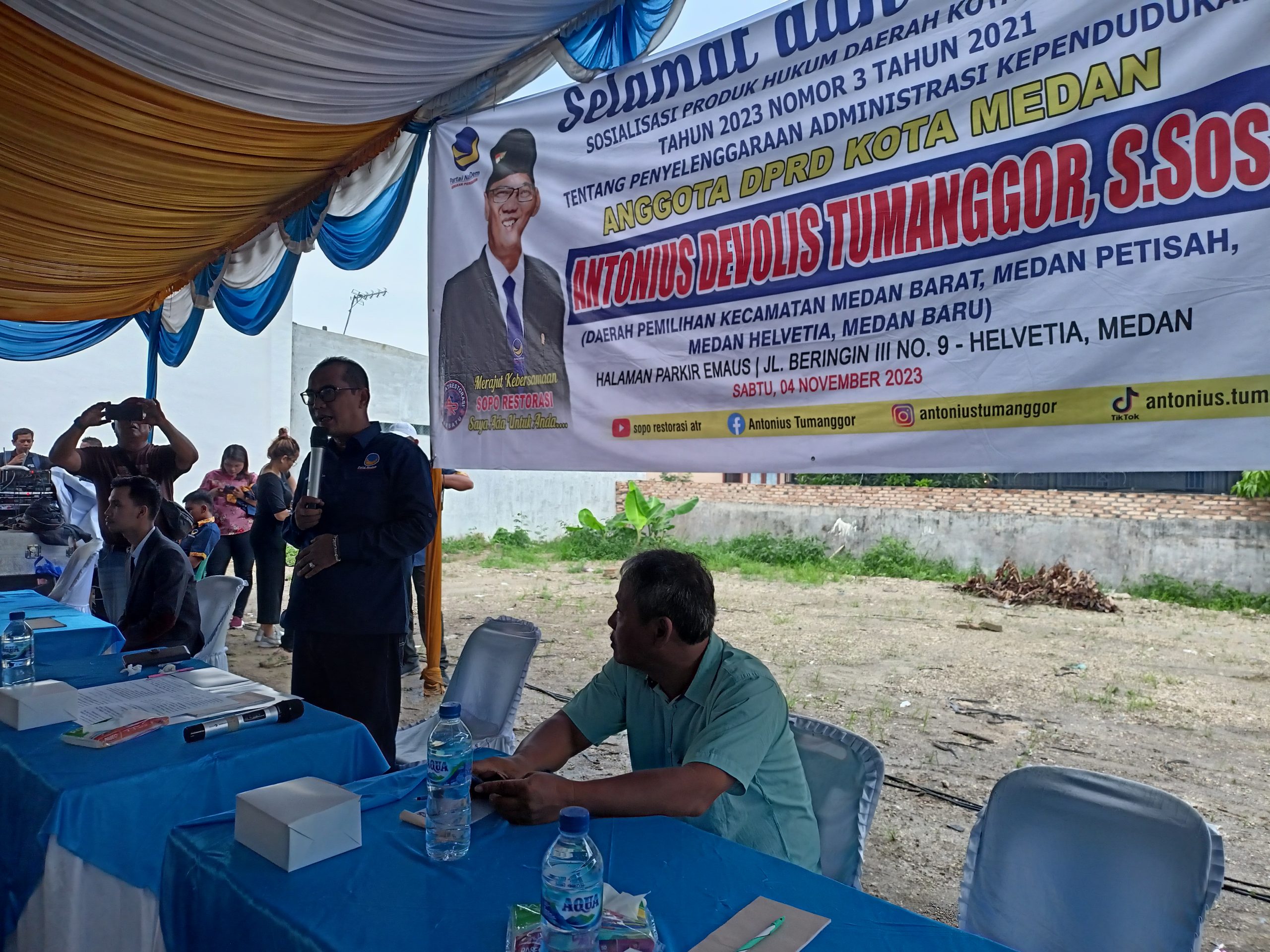 Hibur Warga Dipelaksanaan Sosperda No.3 Tahun 2021, Antonius D Tumanggor Didoakan Duduk 2 Periode di Dapil 1