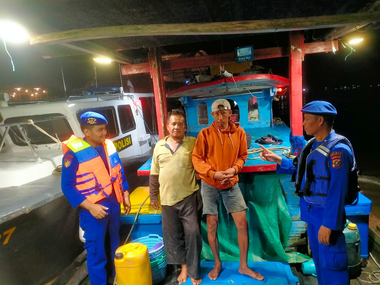 Polairud Polres Tanjung Balai Patroli Kejar Kapal Yang Dicurigai