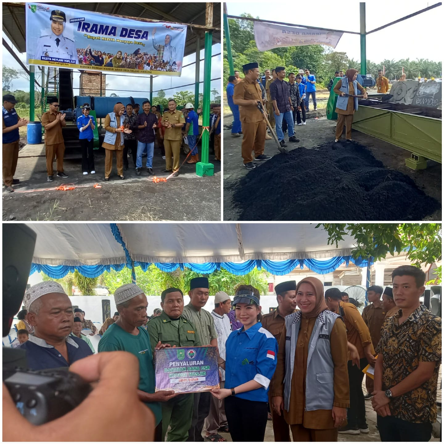 Bupati Inhu Resmikan Pengelolaan Pupuk Organik, PKS PT. SSR Salurkan Bantuan