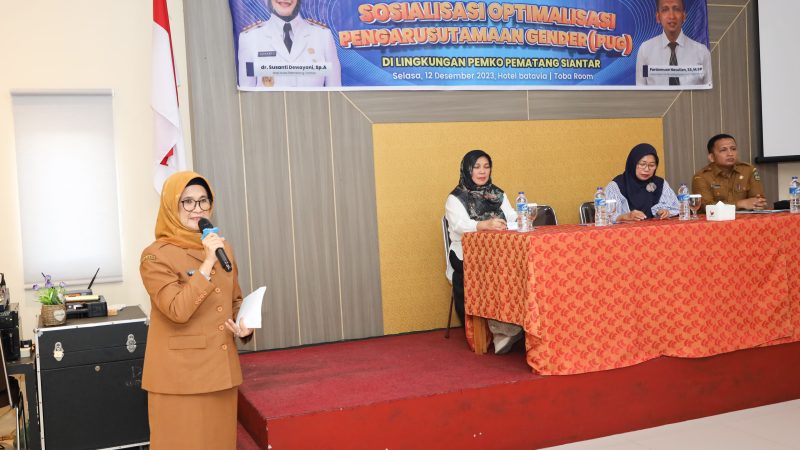 Wali Kota dr Susanti Dewayani Buka Kegiatan Sosialisasi Optimalisasi Pengarustamaan Gender (PUG) di Lingkungan Pemko Pematang Siantar