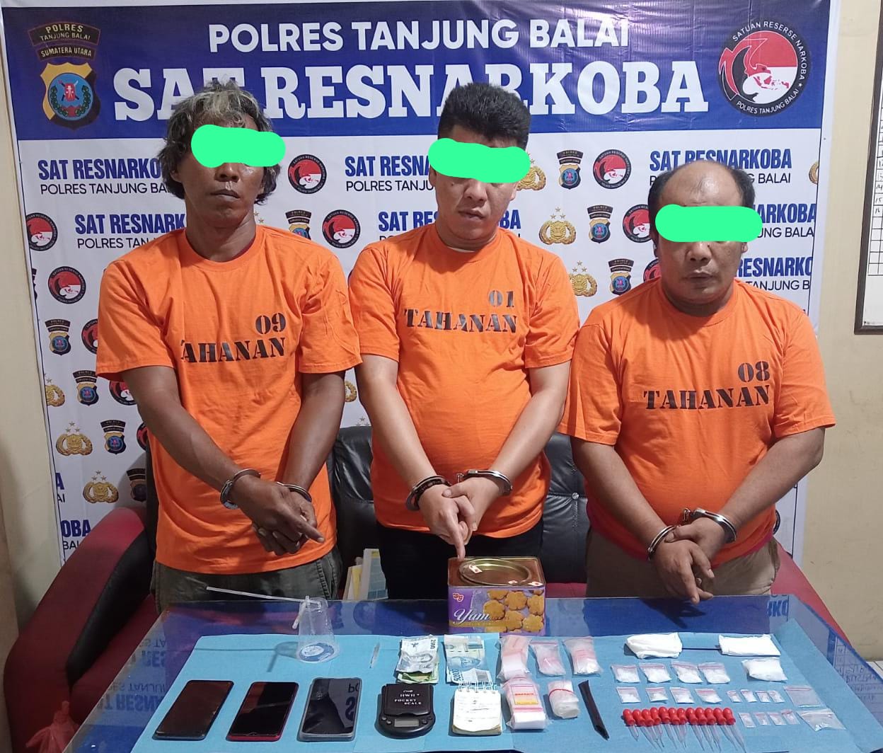 Tiga Orang Ditangkap Polisi Barbut 44,75 gram Sabu Disita