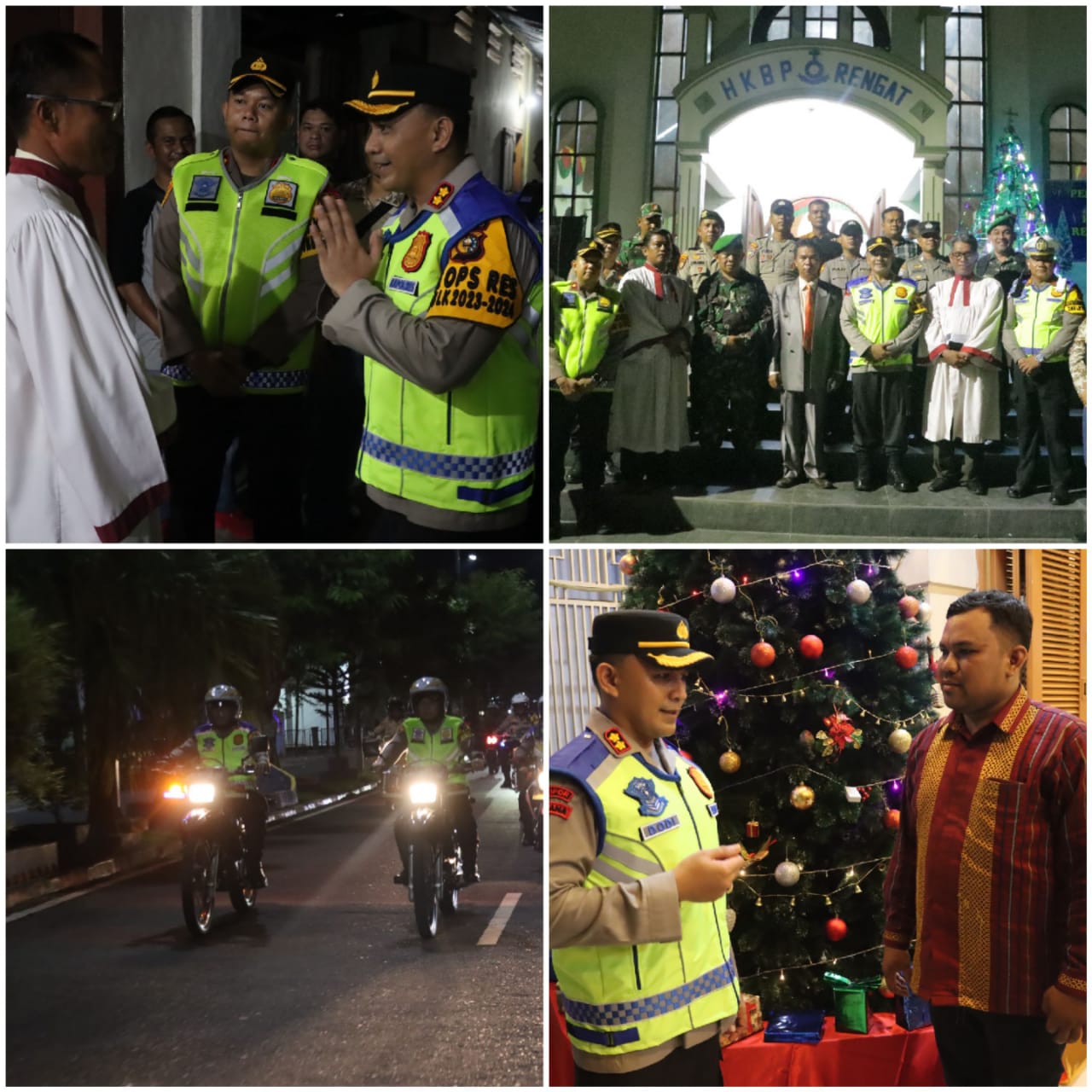 Amankan Malam Natal, Kapolres Inhu Pimpin Patroli ke Sejumlah Gereja