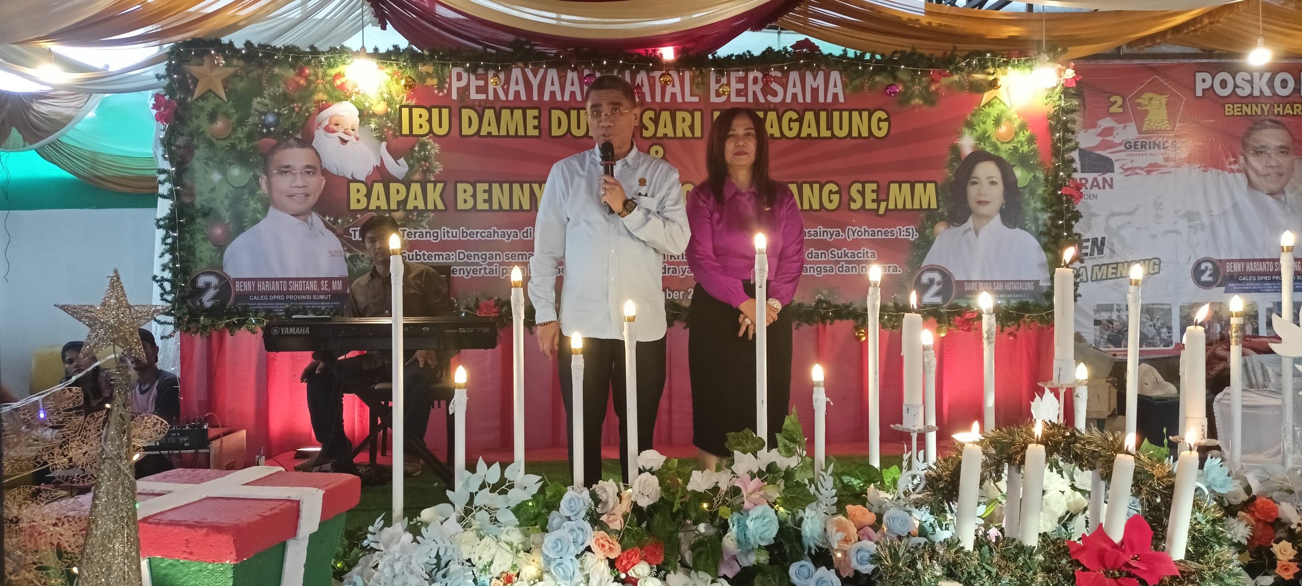 Perayaan Natal ‘Bersama Benny – Duma’, Doakan Prabowo – Gibran Presiden dan Wakil Presiden 2024, Benny – Duma Anggota DPRD Provinsi Sumut dan DPRD Kota Medan Tahun 2024