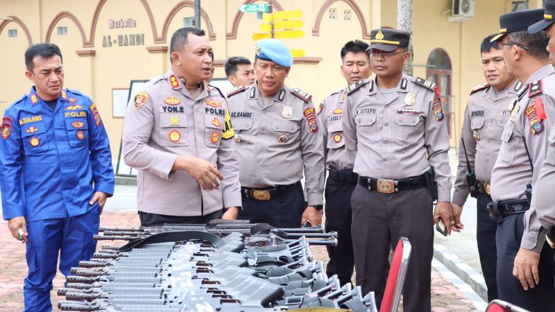 Kapolres Tanjung Balai Periksa Senpi Dinas Polri Dipinjam Pakai Kepada Personil