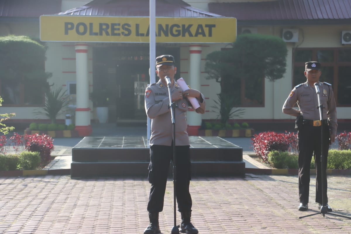 Apel Cipta Harkamtibmas Polres Langkat dipimpin oleh Kabag Ops