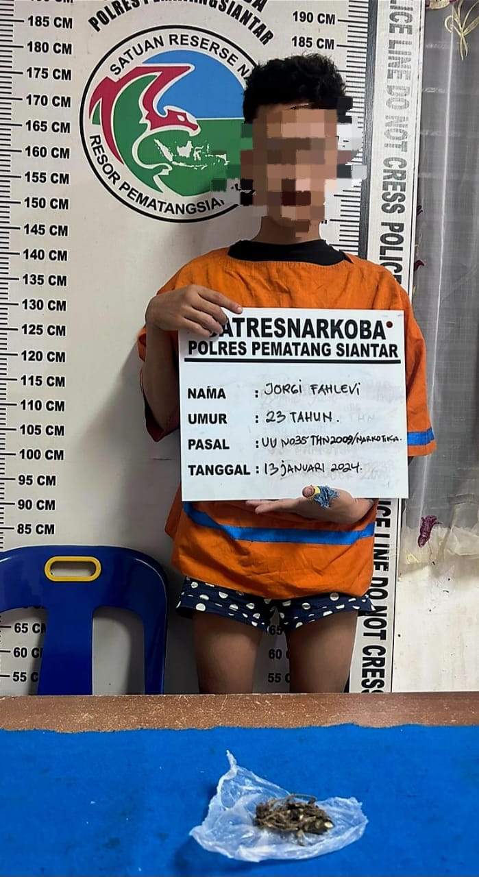 Sat Resnarkoba Polres Pematang Siantar Tangkap Pria Miliki 6 Paket Sabu