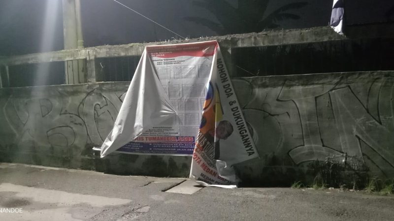 Pelaku Pengrusak Baliho APK Milik Antonius D Tumanggor, Caleg No 1 Dari partai NasDem ‘Tertangkap Basah’