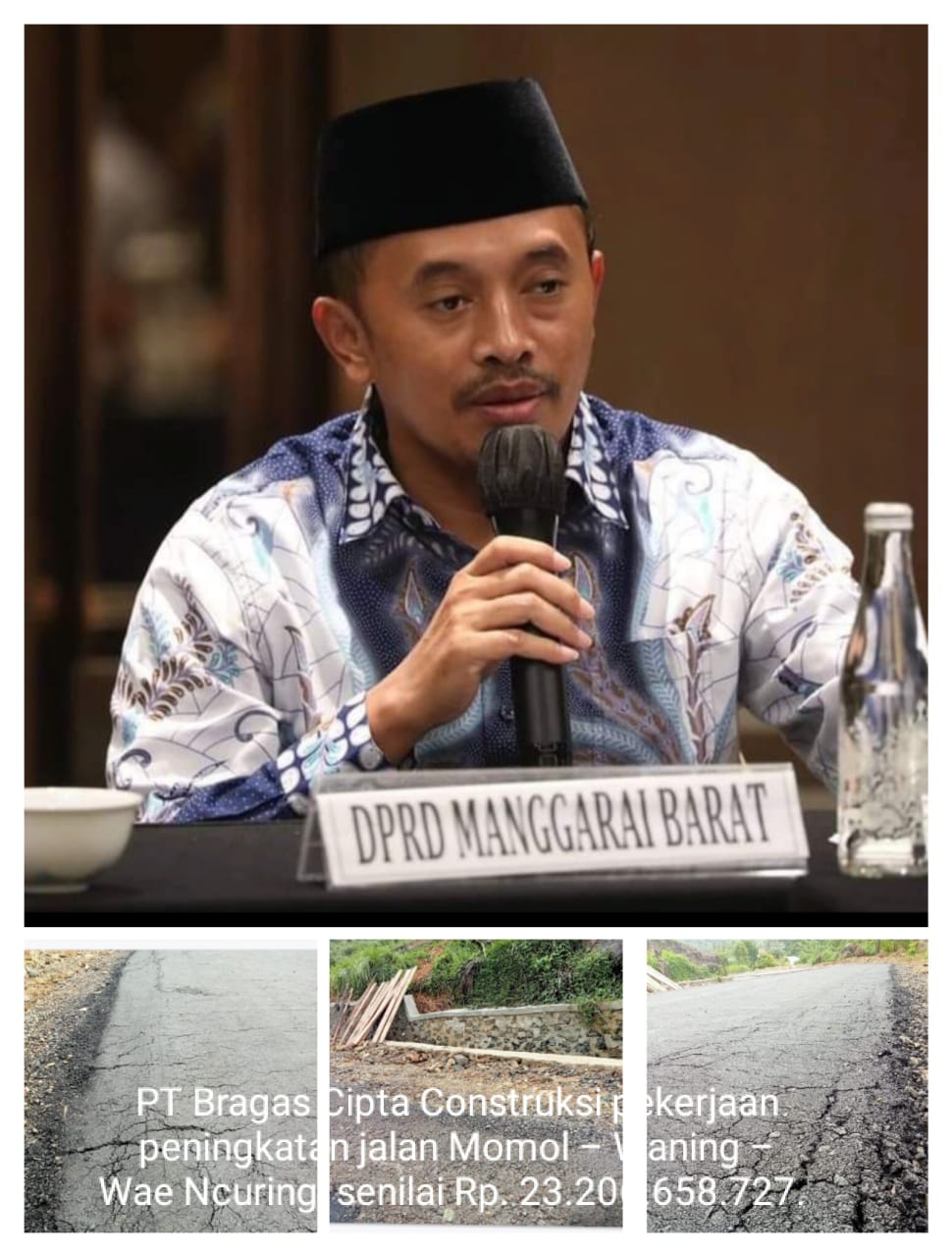 Pengerjaan Jalan Tidak Berkualitas, Wakil Ketua DPRD,Minta Pemda Review Kerja Kontraktor Nakal