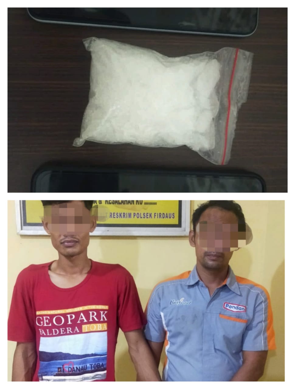 Polsek Firdaus Polres Sergai Amankan Dua Pria Terduga Pengedar Sabu