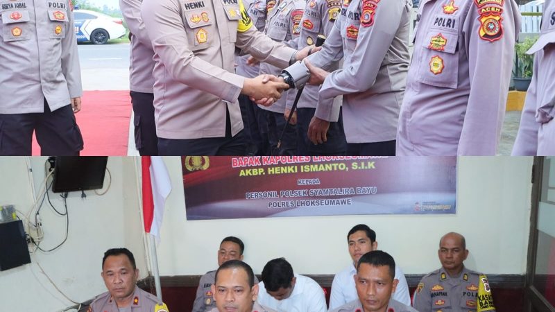 Kunker ke Polsek Syamtalira Bayu, Kapolres Lhokseumawe Ingatkan Personel Jaga Netralitas Pemilu